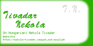 tivadar nekola business card